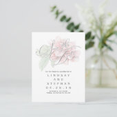Roze Bloemen Typografie Elegant Save the Date Aankondigingskaart (Staand voorkant)