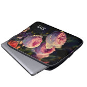 Roze bloemen uit de tuin laptop sleeve (Voorkant onderkant)
