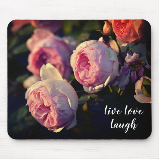 Roze bloemen uit de tuin muismat (Voorkant)