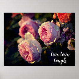 Roze bloemen uit de tuin poster