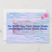 Roze bloemen  Uitnodiging (Achterkant)