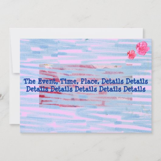 Roze bloemen  Uitnodiging (Achterkant)