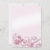 Roze bloemen Uitnodiging (Achterkant)