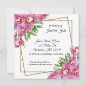 Roze Bloemen - Uitnodiging voor het proefdinermaal (Achterkant)