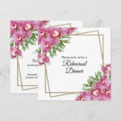 Roze Bloemen - Uitnodiging voor repetitiediner (Voorkant / Achterkant)