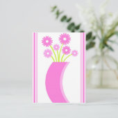 Roze bloemen vaas - Briefkaart (Staand voorkant)