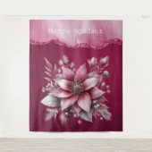 Roze Bloemen Vakantie achtergrond Wandkleed (Voorkant)