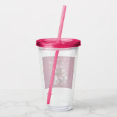 Roze Bloemen Vakantie Acryl Tumbler Acryl Drinkbeker (Achterkant)