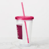 Roze Bloemen Vakantie Acryl Tumbler Acryl Drinkbeker (Links)