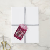 Roze Bloemen Vakantie Gift Label Cadeaulabel (Met Touw)