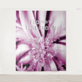 Roze Bloemen Vakantie Kerstmis Achtergrond Wandkleed (Voorkant)