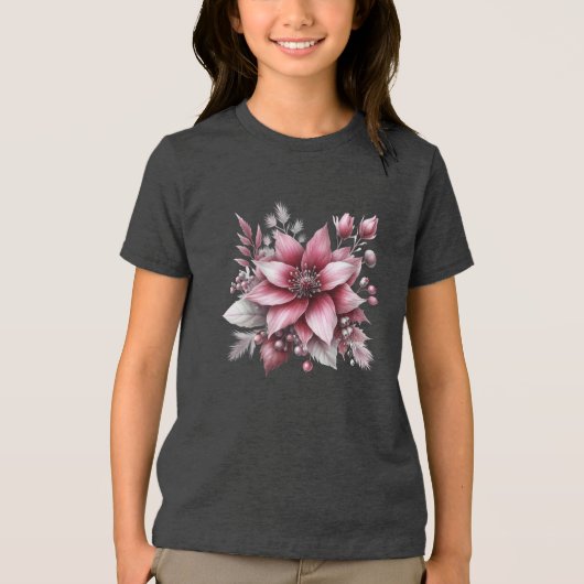 Roze Bloemen Vakantie T-shirt (Voorkant)