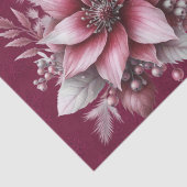 Roze Bloemen Vakantie Tissue Paper Tissuepapier (Detail)