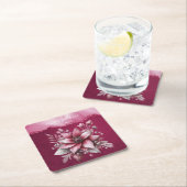 Roze Bloemen Vakantiepapier Onderzetter (Insitu)