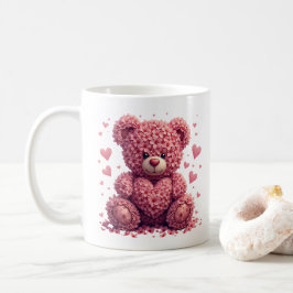 Roze Bloemen Valentijn Teddy Bear Koffiemok
