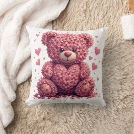 Roze Bloemen Valentijn Teddy Bear Kussen