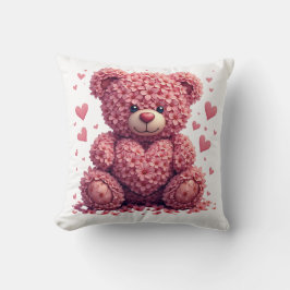 Roze Bloemen Valentijn Teddy Bear Kussen