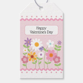 Roze Bloemen  Valentijn's Day Cadeaulabel