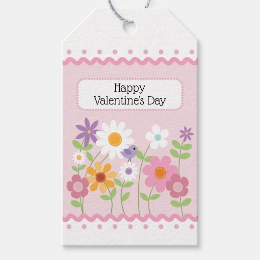 Roze Bloemen  Valentijn's Day Cadeaulabel