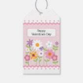 Roze Bloemen  Valentijn's Day Cadeaulabel (Voorkant)