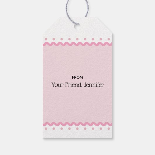 Roze Bloemen Valentijn's Day Cadeaulabel (Achterkant)