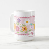 Roze Bloemen  Valentijnsdag Koffie Mok (Voorkant links)