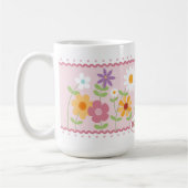 Roze Bloemen  Valentijnsdag Koffie Mok (Links)