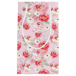 ROZE BLOEMEN & VALENTIJNSE LIEFDESBRIEVEN KLEIN CADEAUZAKJE