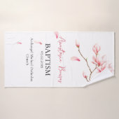 Roze Bloemen Vallende Bloemblaadjes Orthodox Doops Badhanddoek (Badhanddoek)