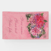 Roze bloemen van Dahlia Spandoek (Horizontaal)