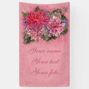 Roze  bloemen van Dahlia Spandoek