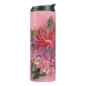 Roze bloemen van Dahlia Thermosbeker (Gedraaid links)