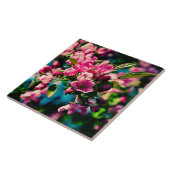 Roze Bloemen van de Krabappel Tegeltje (Zijkant)