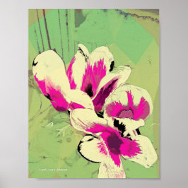 Roze bloemen van de Ohio-kunstenaar Carol Zeock Poster