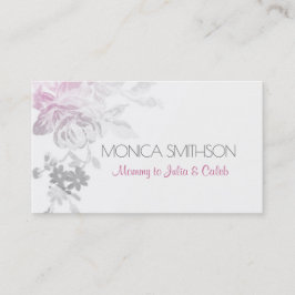 roze bloemen van de persoonlijke visitekaartje van contactkaartje