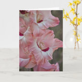 Roze bloemen van Gladiolus Art Note Kaart (Gele Bloem)