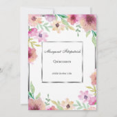 Roze bloemen van het verjaardagsfeest Quinceanera Kaart (Achterkant)