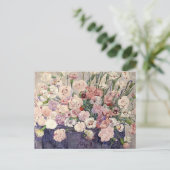 Roze bloemen van makreelhout - Briefkaart (Staand voorkant)