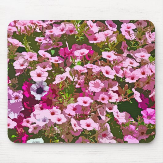 Roze bloemen van petunia muismat (Voorkant)