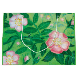 Roze bloemen van vrij roos groot cadeauzakje