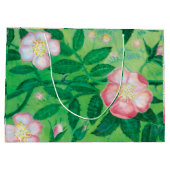 Roze bloemen van vrij roos groot cadeauzakje (Achterkant)