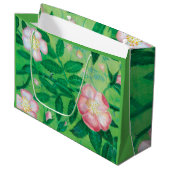 Roze bloemen van vrij roos groot cadeauzakje (Voorkant Gekanteld)