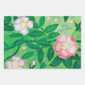 Roze bloemen van vrij roos inpakpapier vel (Voorkant 3)