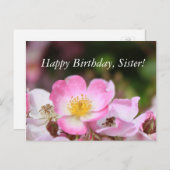  roze bloemen van wild roos voor dames briefkaart (Voorkant / Achterkant)