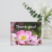  roze bloemen van wild roos voor dames briefkaart (Staand voorkant)