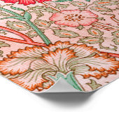 Roze bloemen van William Morris Poster (Hoek)
