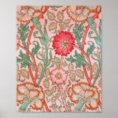 Roze bloemen van William Morris Poster (Voorkant)