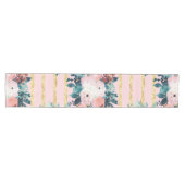 Roze bloemen Verf Gold Stripes Girly Design Medium Tafelloper (Horizontaal)