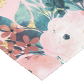 Roze bloemen Verf Gold Stripes Girly Design Medium Tafelloper (Hoek)