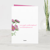 Roze Bloemen Verjaardag Kaart (Achterkant)